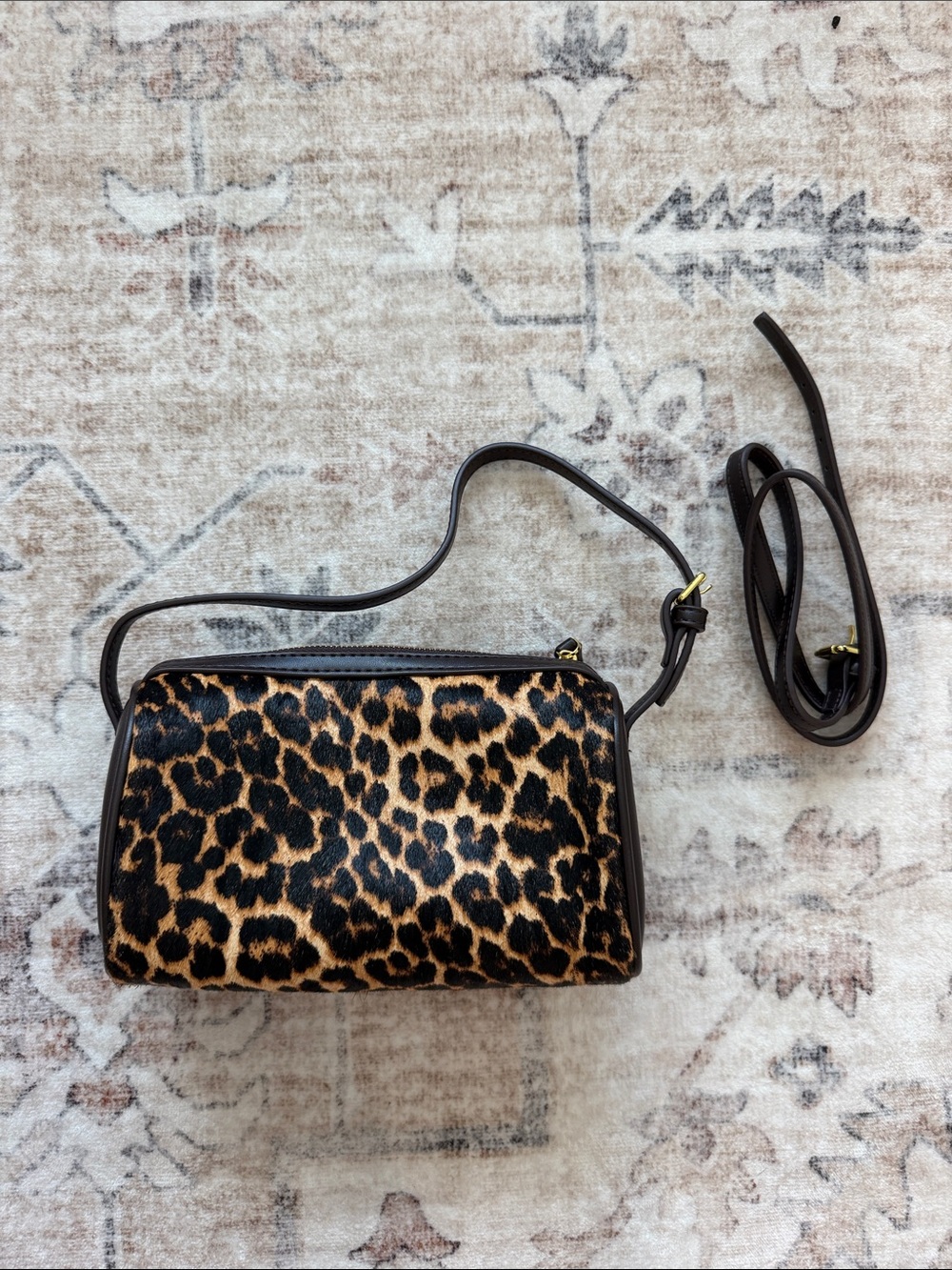 Leopard barrel bag